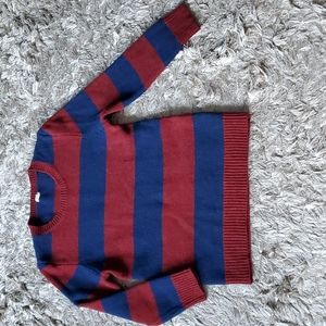 J.CREW 100 % lamb wool red and blue sweater